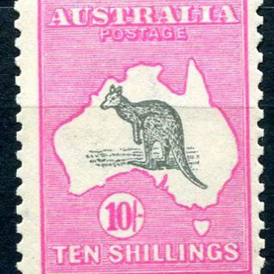 1915/28 3rd Watermark 10/- grey & deep aniline ...