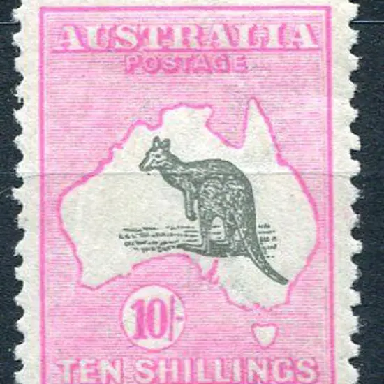 1915/28 3rd Watermark 10/- grey & deep aniline ...