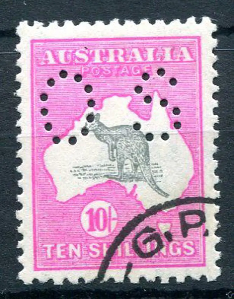 1915/28 3rd Watermark 10/- grey & deep aniline ... Image 1++