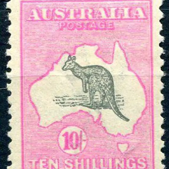 1915/28 3rd Watermark 10/- grey & deep aniline ...