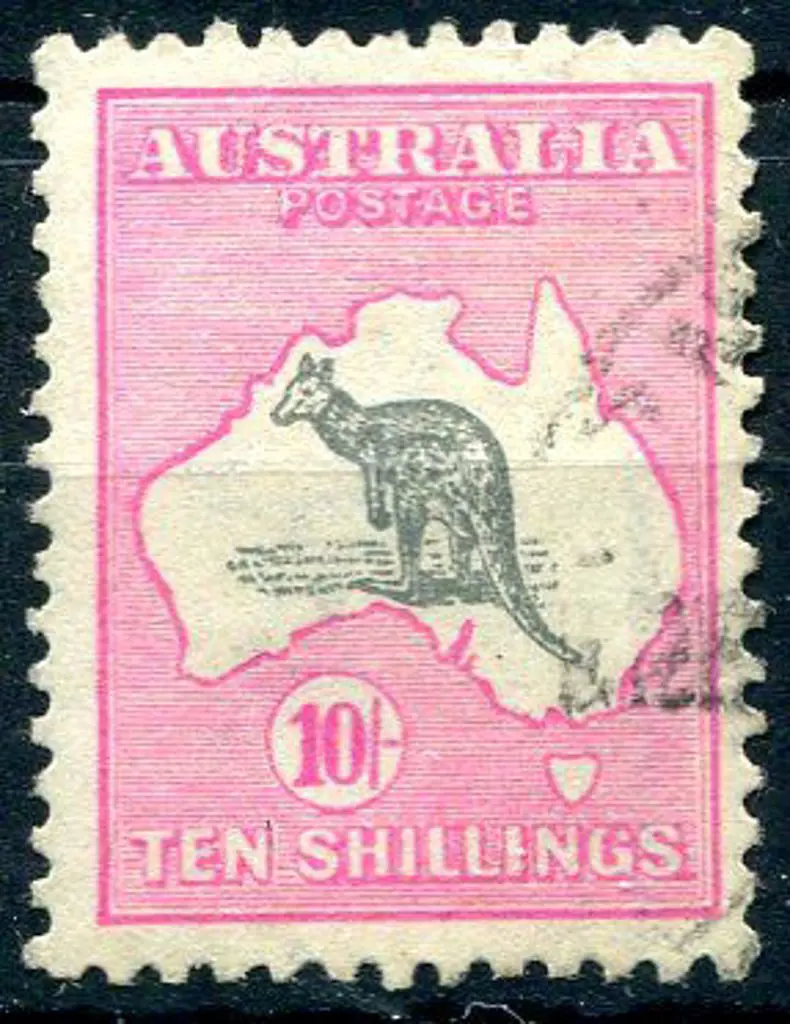 1915/28 3rd Watermark 10/- grey & deep aniline ... Image 1++