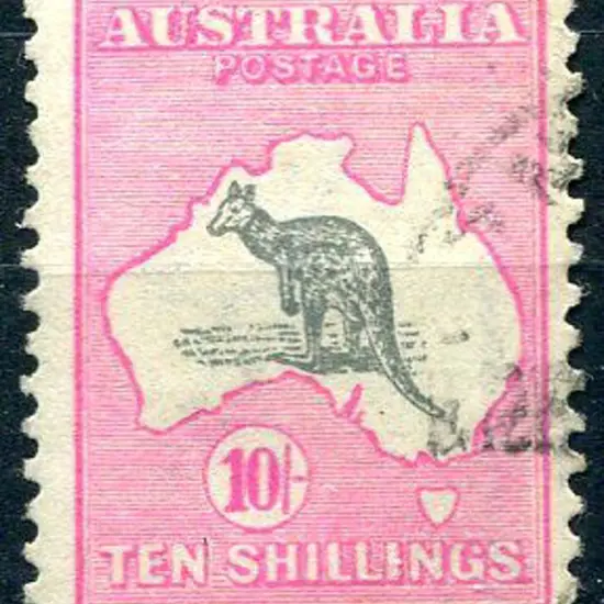 1915/28 3rd Watermark 10/- grey & deep aniline ...