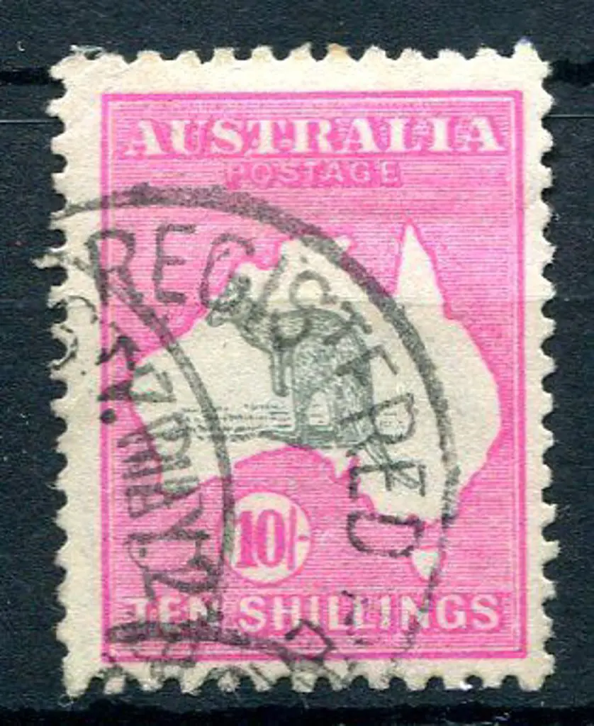 1915/28 3rd Watermark 10/- grey & deep aniline ... Image 1++