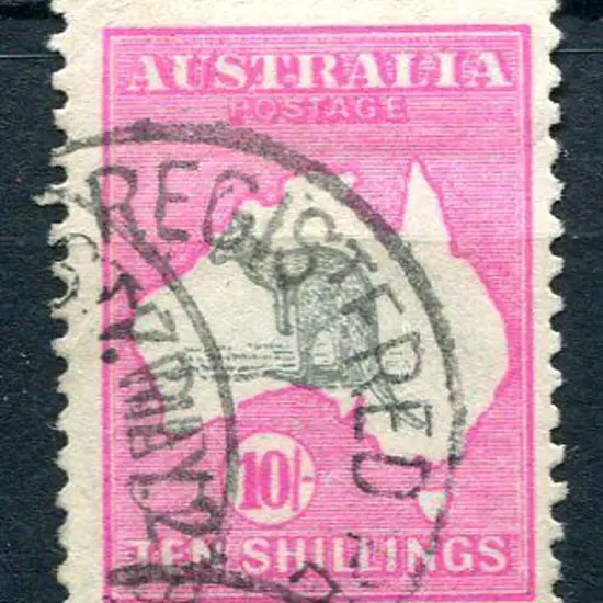 1915/28 3rd Watermark 10/- grey & deep aniline ...