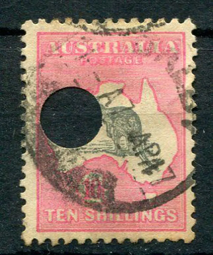 1915/28 3rd Watermark 10/- grey & deep ... Image 1++
