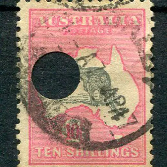 1915/28 3rd Watermark 10/- grey & deep ...