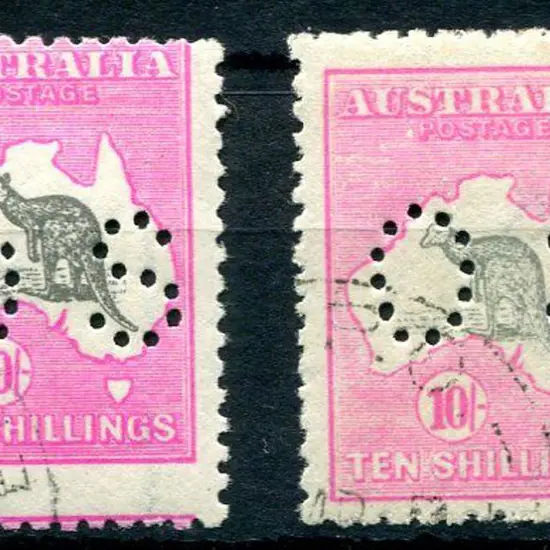1915/28 3rd Watermark 10/- grey & intense aniline ...