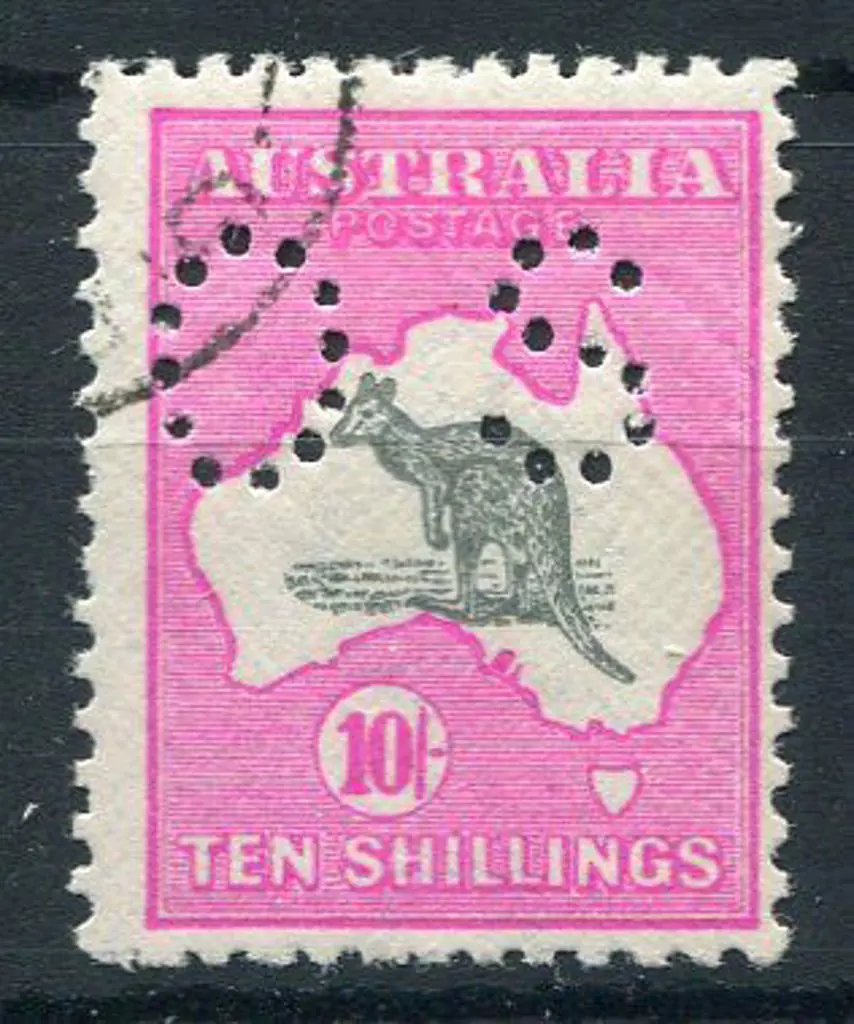 1915/28 3rd Watermark 10/- grey & intense aniline ... Image 1++