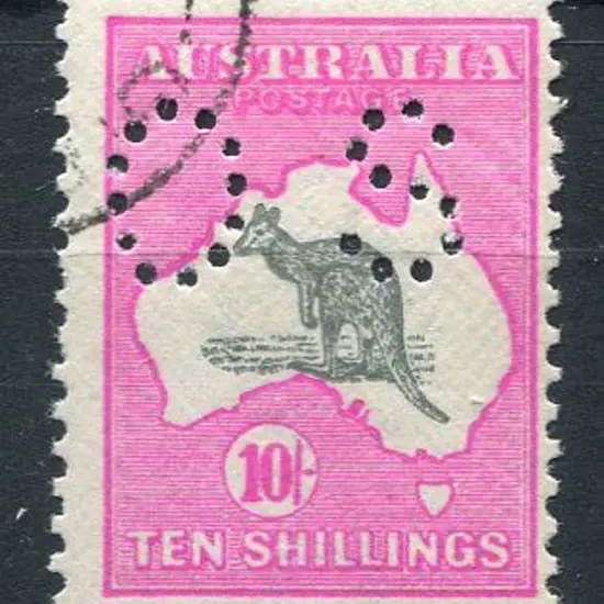 1915/28 3rd Watermark 10/- grey & intense aniline ...