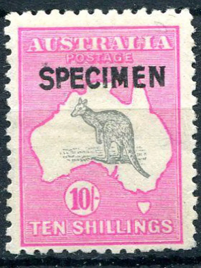 1915/28 3rd Watermark 10/- grey & pale aniline ... Image 1++