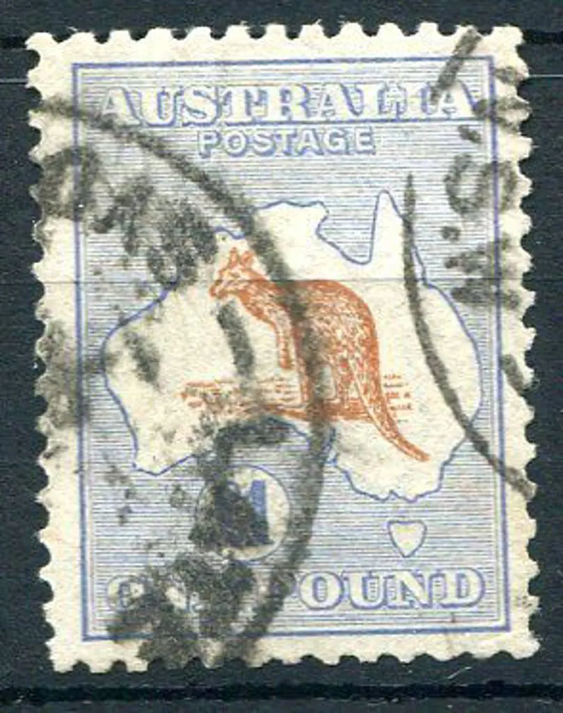 1915/28 3rd Watermark £1 chestnut & blue with ... Image 1++