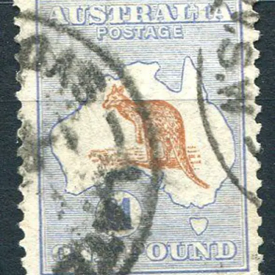 1915/28 3rd Watermark £1 chestnut & blue with ...