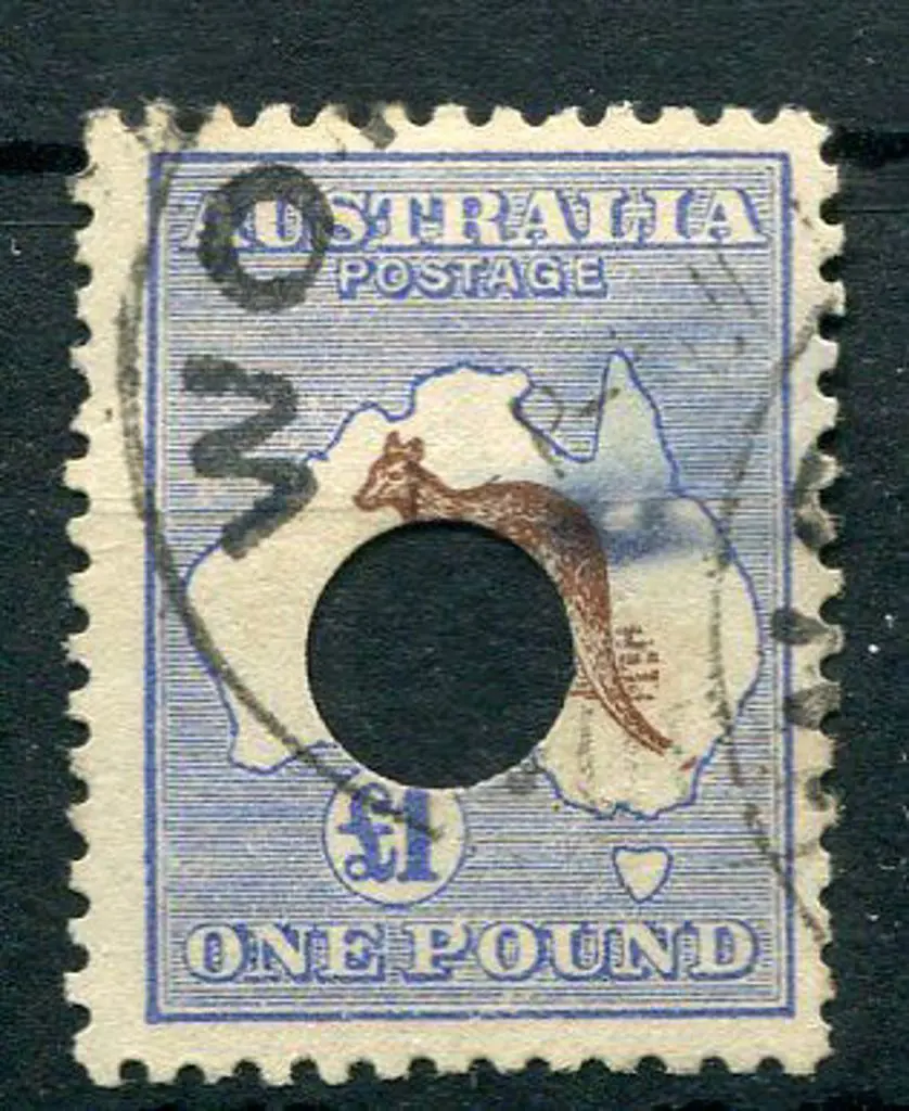 1915/28 3rd Watermark £1 purple-brown & blue with ... Image 1++