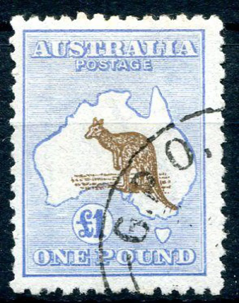1915/28 3rd Watermark £1 purple-brown & blue ... Image 1++