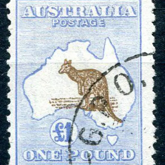 1915/28 3rd Watermark £1 purple-brown & blue ...