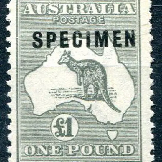 1915/28 3rd Watermark £1 grey, Die 2B ovptd ...