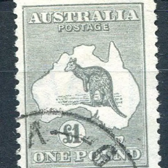 1915/28 3rd Watermark £1 grey. Fine used, centred ...