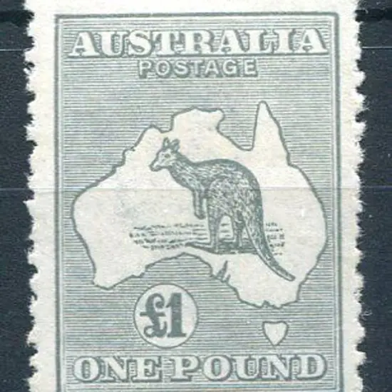1915/28 3rd Watermark £1 grey. Fresh MLH with ...