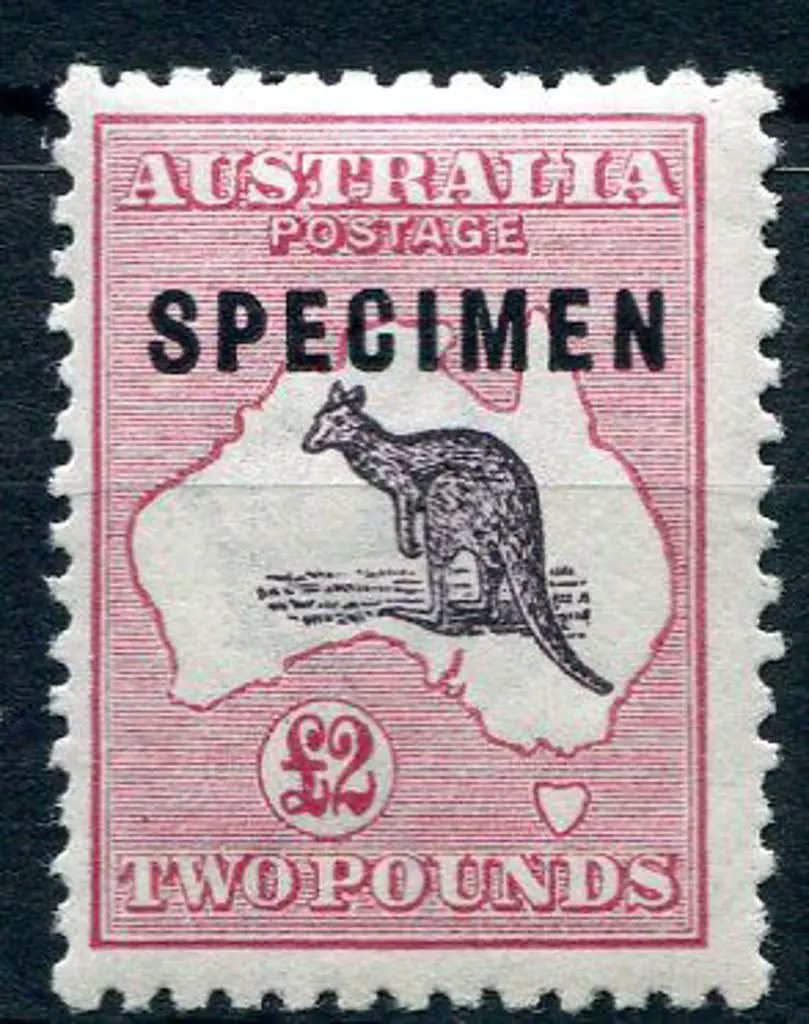 1915/28 3rd Watermark £2 purple-black & rose ovptd ... Image 1++