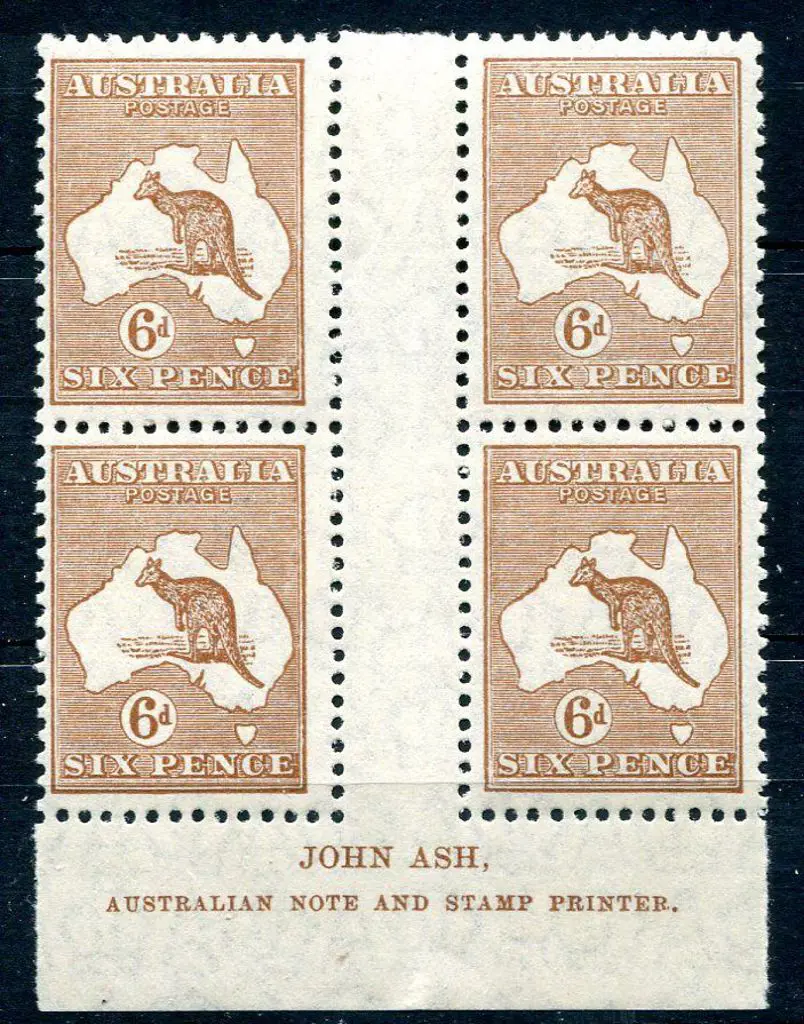 1929/30 Small Multiple Watermark 6d chestnut Ash ... Image 1++