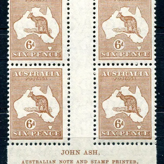 1929/30 Small Multiple Watermark 6d chestnut Ash ...