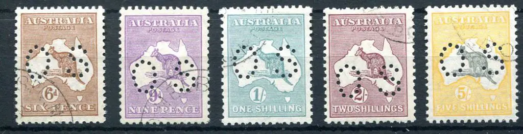 1929/30 Small Multiple Watermark 6d to 5/- ... Image 1++