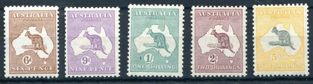 1929/30 Small Multiple Watermark 6d to 5/- grey & ... Image 1++