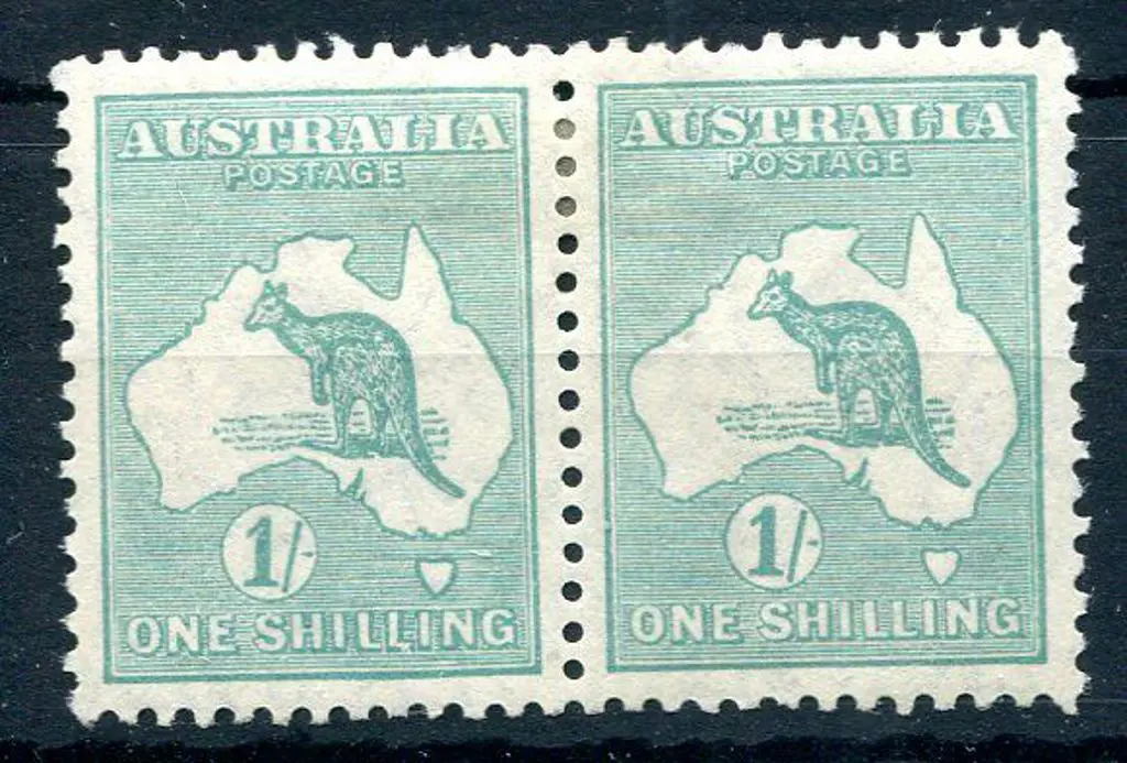 1929/30 Small Multiple Watermark 1/- blue green. ... Image 1++
