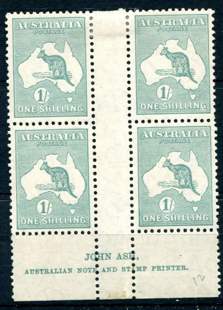 1929/30 Small Multiple Watermark 1/- blue green ... Image 1++
