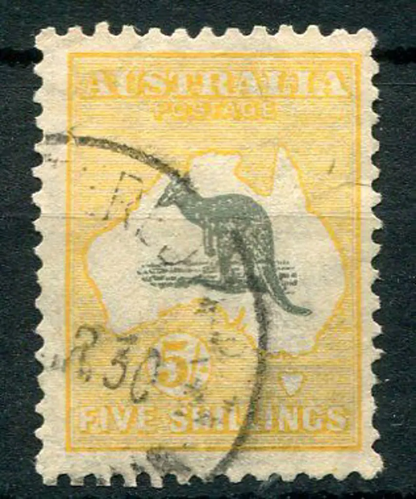 1929/30 Small Multiple Watermark 5/- dark grey & ... Image 1++