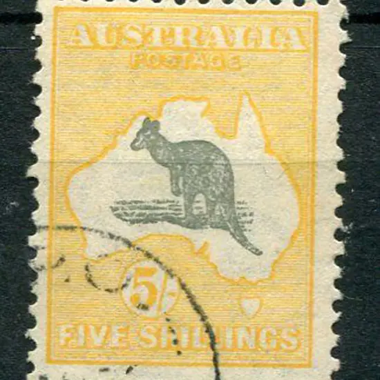 1929/30 Small Multiple Watermark 5/- deep grey & ...