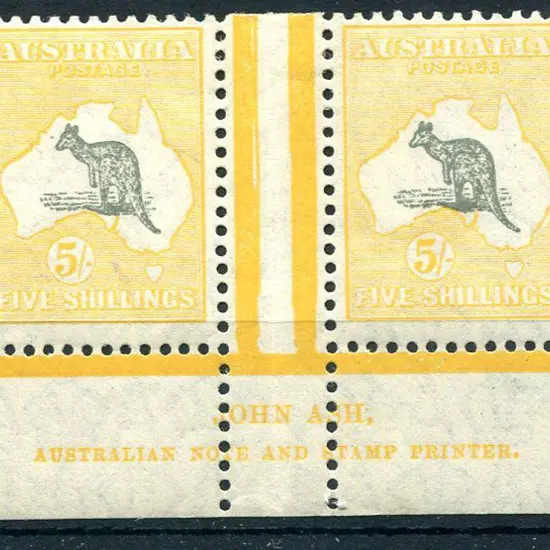 1929/30 Small Multiple Watermark 5/- grey & ...