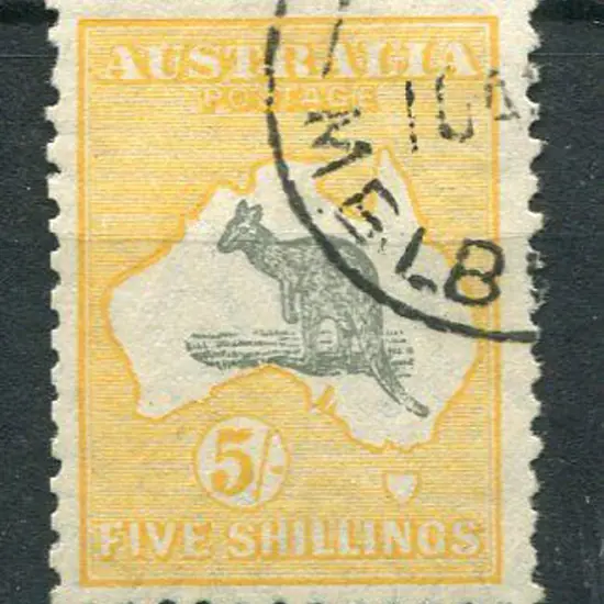 1929/30 Small Multiple Watermark 5/- grey & ...