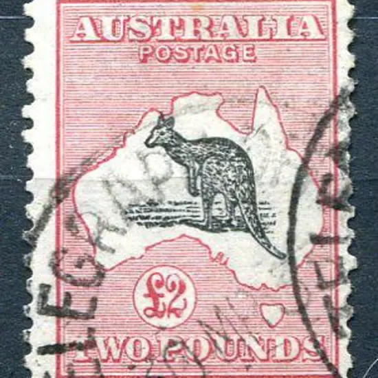 1929/30 Small Multiple Watermark £2 black & rose ...