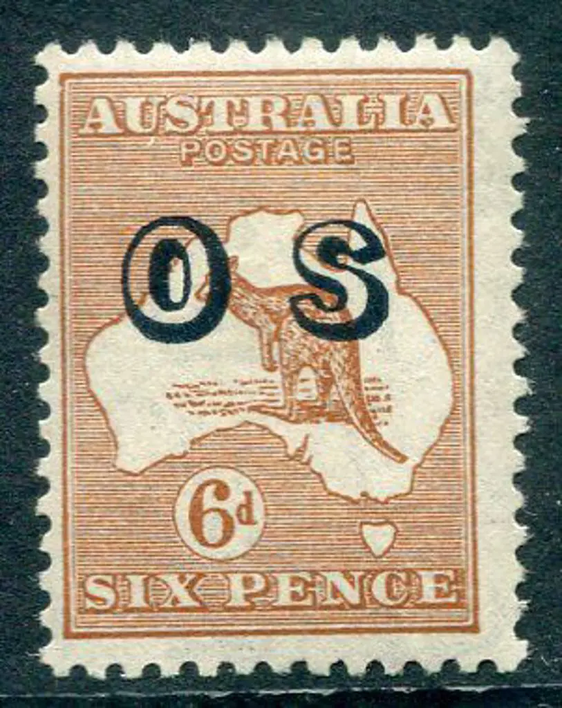 1931-47 CofA Watermark 6d pale chestnut ovptd "OS" ... Image 1++