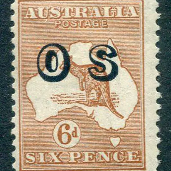 1931-47 CofA Watermark 6d pale chestnut ovptd "OS" ...