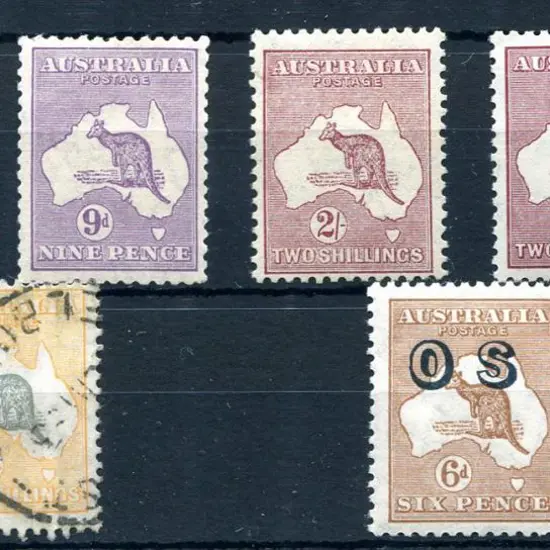 1931-47 CofA Watermark 6d, 9d, 2/- (Dies A & B) ...