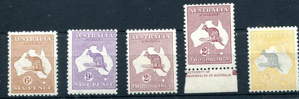 1931-47 CofA Watermark 6d, 9d, 2/- in both Dies & ... Image 1++