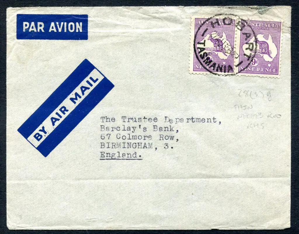 1931-47 CofA Watermark 9d pair on Birmingham ... Image 1++