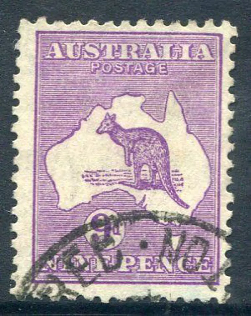 1931-47 CofA Watermark 9d purple aniline. Fine ... Image 1++