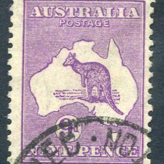 1931-47 CofA Watermark 9d purple aniline. Fine ...