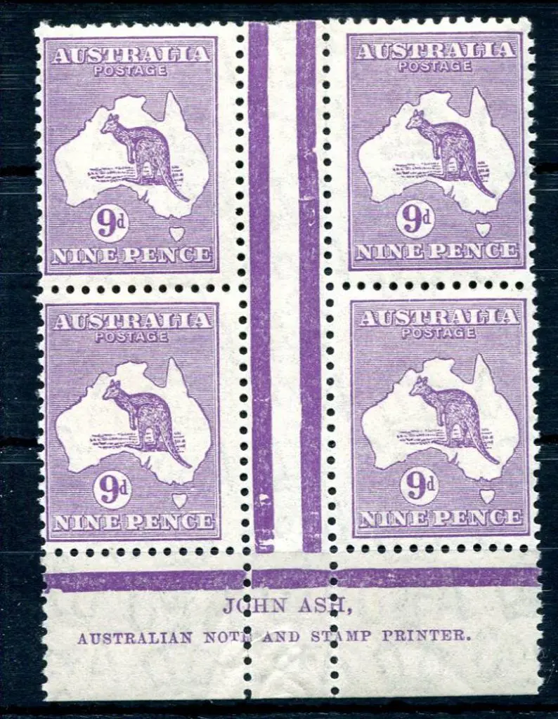 1931-47 CofA Watermark 9d violet, Die IIB, plate 3 ... Image 1++
