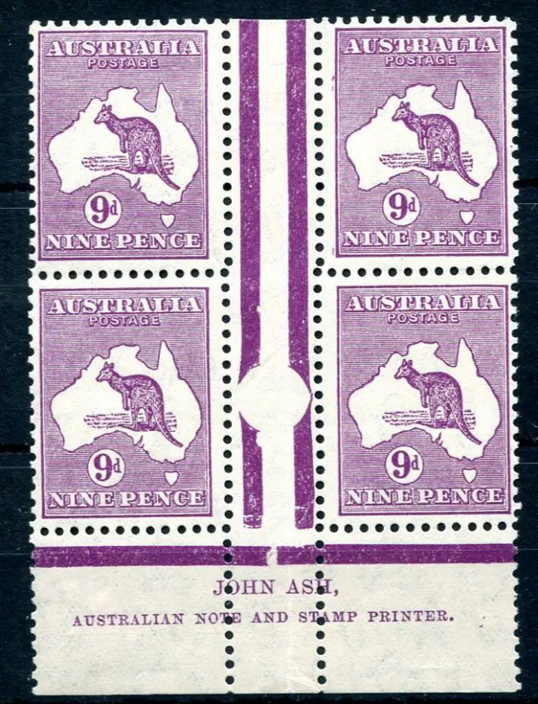 1931-47 CofA Watermark 9d violet, Die IIB, plate 4 ... Image 1++