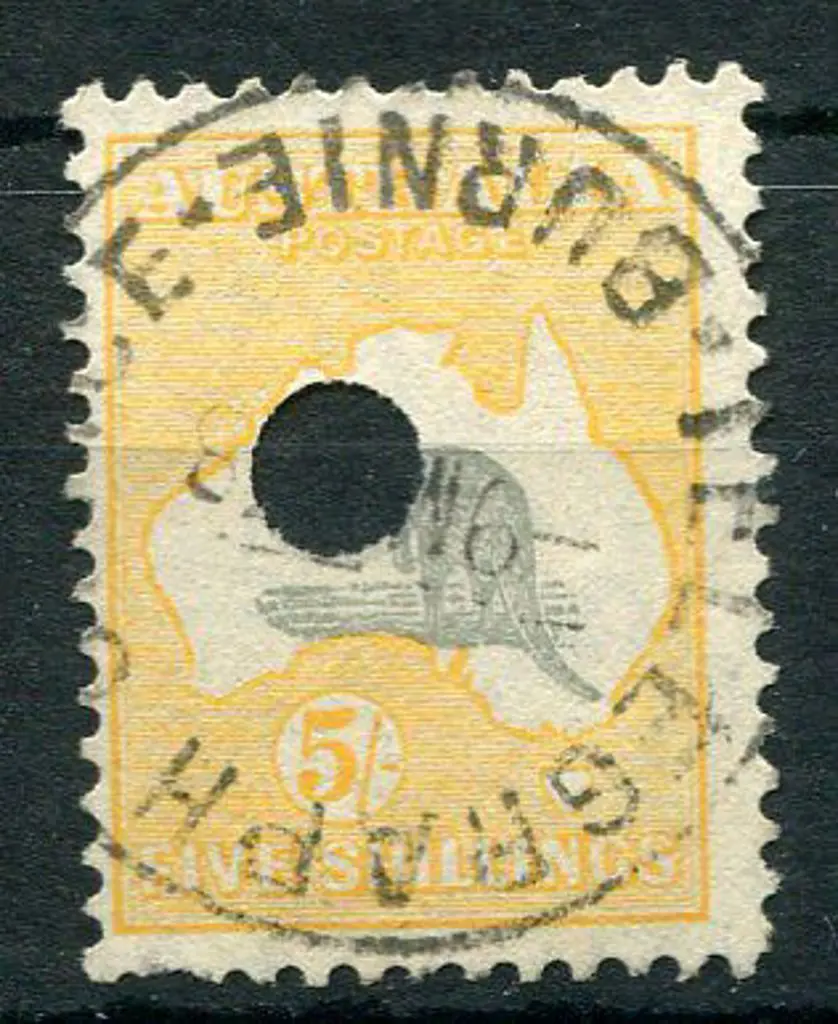 1931-47 CofA Watermark 5/- grey & yellow-orange ... Image 1++
