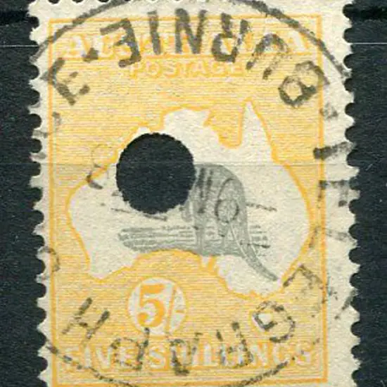 1931-47 CofA Watermark 5/- grey & yellow-orange ...