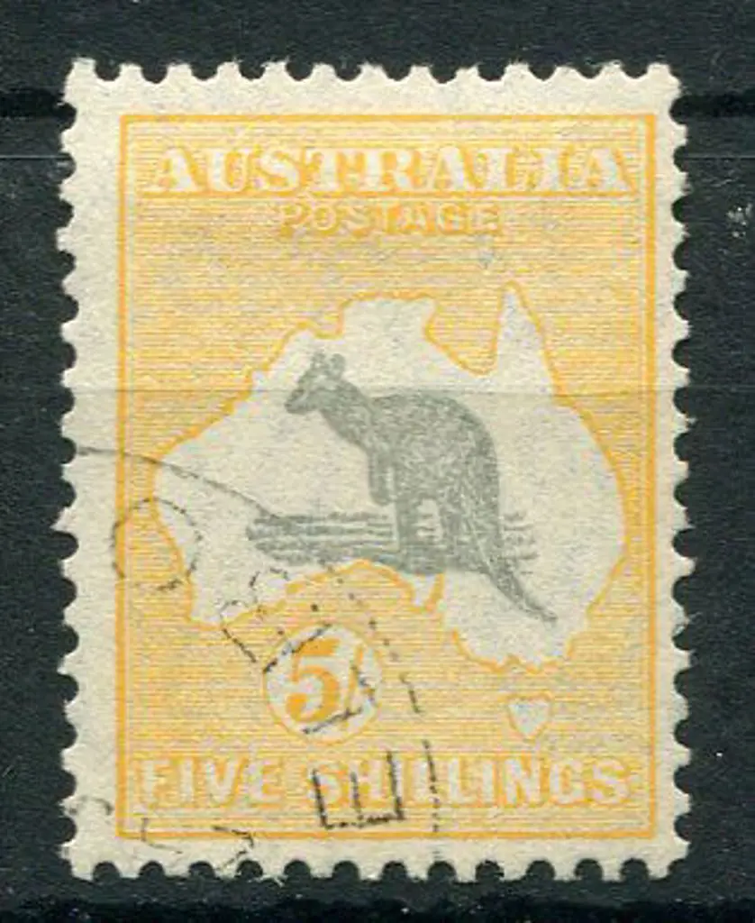 1931-47 CofA Watermark 5/- grey & yellow-orange ... Image 1++