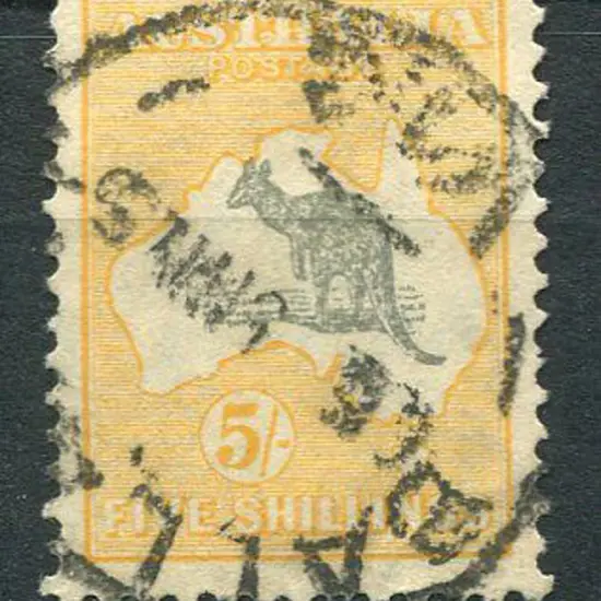 1931-47 CofA Watermark 5/- grey & yellow-orange ...