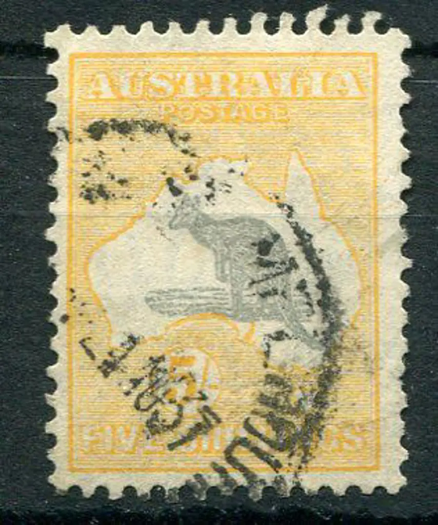 1931-47 CofA Watermark 5/- grey & yellow-orange ... Image 1++