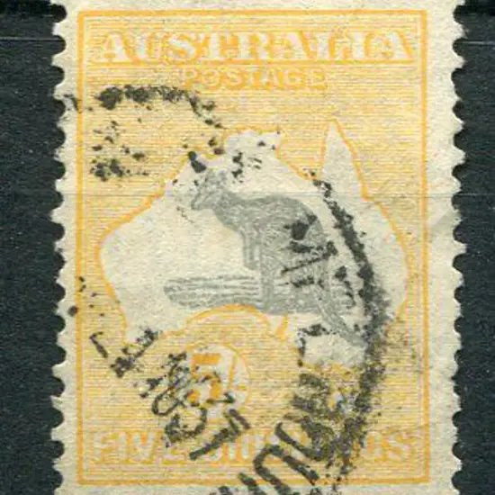 1931-47 CofA Watermark 5/- grey & yellow-orange ...
