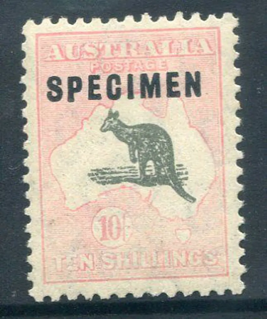 1931-47 CofA Watermark 10/- grey & pink ovptd ... Image 1++